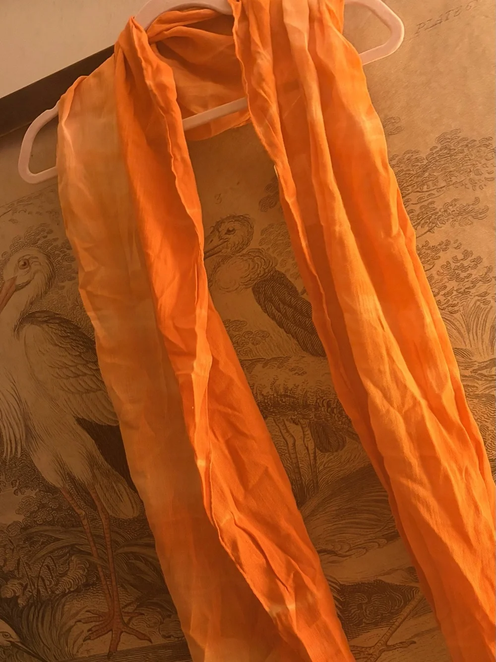 * New Chico's Seville Textured Look Orange Cotton Scarf *